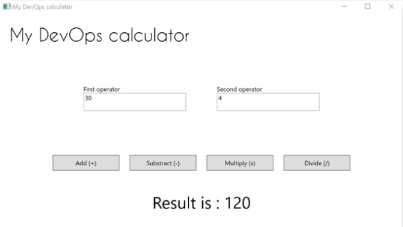 Desktop Application - My DevOps calculator